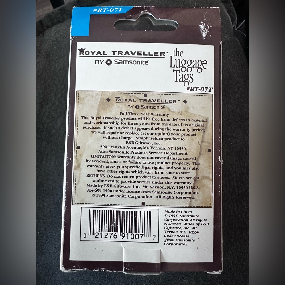 Samsonite Royal Traveller Luggage Tags Set of 2 NIB - Picture 2 of 2